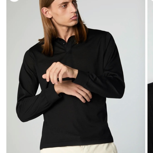 Manrico Cashmere Manhattan 100 Percent Cashmere quarter button polo - Picture 1 of 14